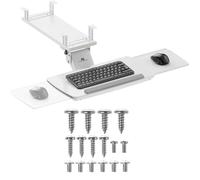 Maclean MC-156 Bandeja para Teclado y Ratón para Debajo del Escritorio | Altura Ajustable, Inclinable y Giratoria | Soporte Ergonómico hasta 5 kg | Soporte de Acero y Plástico