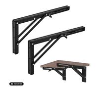 Maclean MC-195 Soportes plegables pared 2 unidades 50kg 300-600 mm negro