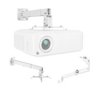Maclean Soporte proyector, para Pared y Techo (Blanco) | 20 kg, brazo de 350-560 mm, ajuste de ±15° y ±8°, brazos de 225-316 mm, acero, paso de cables