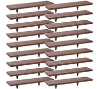 Maclean MC-331 Juego 18 Estantes de Pared MDF Nogal 43x11,4x1,5 cm