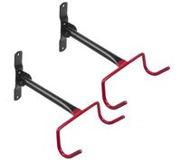 Maclean MC-430 Soporte de pared para bicicletas | horizontal, de acero, plegable, con capacidad de carga de 30 kg | ganchos con protección antirrayaduras | para garaje, sótano o piso (2)