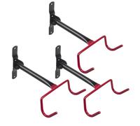Maclean MC-430 Soporte de pared para bicicletas | horizontal, de acero, plegable, con capacidad de carga de 30 kg | ganchos con protección antirrayaduras | para garaje, sótano o piso (3)