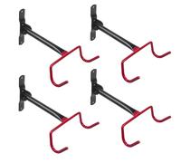 Maclean MC-430 Soporte de Pared para Bicicletas | Horizontal, de Acero, Plegable, con Capacidad de Carga de 30 kg | Ganchos con protección antirrayaduras | para Garaje, sótano o Piso (4)