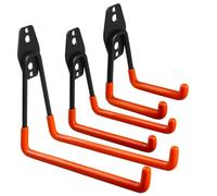Maclean MC-444 Gancho de Garaje, Soporte de Pared para Neumáticos, Escalera, Bicicleta | Colgador de Herramientas para Organización, Doble de Almacenamiento (3, Carga máx.: 70 kg, 50 kg, 25 kg)