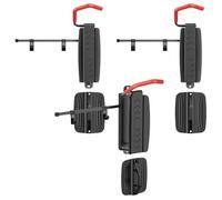 Maclean MC-499 Soporte vertical de pared para bicicletas | giratorio, de acero, con capacidad de carga de 35 kg, gancho de goma para proteger las llantas y gancho para el casco (3)