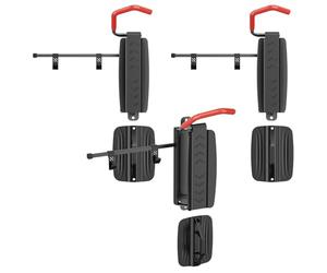 Maclean MC-499 Soporte vertical de pared para bicicletas | giratorio, de acero, con capacidad de carga de 35 kg, gancho de goma para proteger las llantas y gancho para el casco (3)