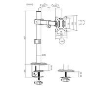 Maclean Soporte de sobremesa para monitor LCD MC-572N brazo único VESA 75x75/100x100 17-32" 9kg