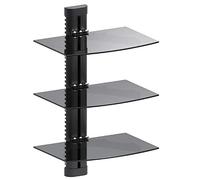 Maclean MC-664 - Soporte de Pared para Reproductores de DVD y receptores de satélite(3 estantes), Color Negro