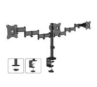 Maclean MC-691 - Soporte Triple de Escritorio para 3 monitores LCD LED TV (13"-27", 8kg, VESA 75 y 100)