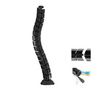 Maclean MC-768 - organizador de cables, cubrecables, 80cm, disponible en dos colores: negro o plateado. (negro)
