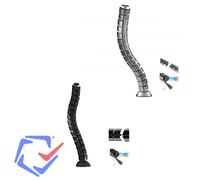 Maclean MC-768 - organizador de cables, cubrecables, 80cm, disponible en dos colores: negro o plateado. (plateado)