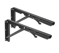 Maclean MC-876-Soporte de Estante de Pared Plegable para estantería de hasta máx. 50 kg, 2 Unidades, Negro