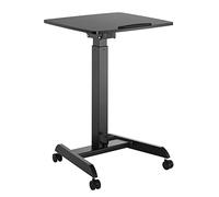 Maclean MC-892B Escritorio para Ordenador portátil de Altura Regulable con Ruedas Escritorio de pie Regulable en Altura hasta un máximo de 113 cm 30 Grados Inclinable Negro