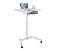 Maclean MC-903 Mesa para portátil de Altura Regulable con Ruedas y un cajón, Escritorio para Trabajar de pie, Altura Regulable hasta un máximo de 113 cm, máx. 8 kg