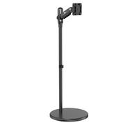 Maclean MC-970 Soporte de Suelo para Monitor Móvil/TV con Ruedas para Pantalla de 17-25", Independiente, Inclinación, Ajustable, VESA 75x75 100x100, Carga de 2 a 10kg (Negro)