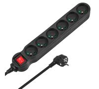 Maclean MCE187 MCE187 - Regleta de 6 enchufes con Interruptor (3 m)