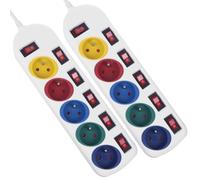 Maclean MCE204 M/W Regleta, Cable alargador de 5 Tomas con interruptores, 250VAC/10A, 1,5m (2)