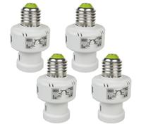 Maclean MCE21W Portalámparas E27 con sensor crepuscular y temporizador 4 piezas