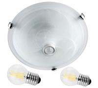 Maclean MCE22 Lámpara de Techo con Detector de Movimiento y Sensor Crepuscular, Sensor 360°, Sensor PIR, LED Infrarrojos, Diámetro 30 cm, Color Blanco (Plafón + 2 bombillas 6W)