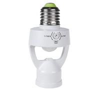 Maclean MCE233 - Portalámparas con sensor de movimiento y sensor crepuscular, casquillo E27, adaptador, rango de detección de 360°, sensor de iluminación automática