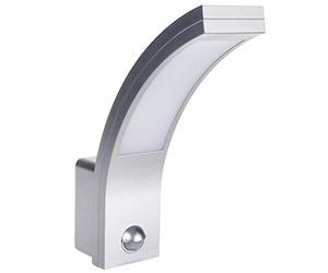 Maclean MCE244 - Lámpara LED con sensor de movimiento por infrarrojos, 140 grados, alcance de 9 m, IP54, resistente al agua, para exteriores, 10 W, color plateado