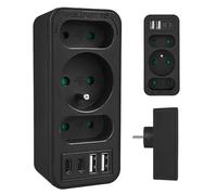 Maclean MCE248 Divisor de 3 Puertos 2X USB-A 2X USB-C PD 20 W | Centro de alimentación Carga rápida protección Infantil diseño Compacto (Negro)