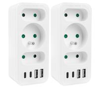 Maclean MCE248 F/W: divisor 3 tomas + 4 USB (2x USB-A, 2x USB-C PD 20W)