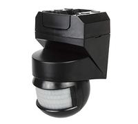 Maclean MCE295 - Sensor de movimiento por infrarrojos 180° + 360° con sensor crepuscular alcance de hasta 12 m IP54 Negro