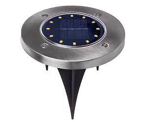 Maclean MCE318 Lámpara Solar Foco Solar para Jardín Iluminación de Caminos 12 LED SMD, 4000K, Ni-MH 600 mAh, 0,7W, IP44 (1 Unidad)