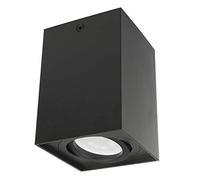 Maclean MCE426 B Foco de Techo Orientable con Casquillo GU10 para Lámparas LED y Halógenas Hasta 40W Aluminio IP20 (Negro, 1x Unidad - Cuadrado)