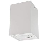 Maclean MCE426 W Foco de Techo Orientable con Casquillo GU10 para Lámparas LED y Halógenas Hasta 40W Aluminio IP20 (Blanco, 1x Unidad - Cuadrado)