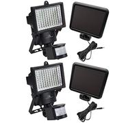 Maclean MCE442 - 2 luces solares LED con sensor de movimiento (luz solar con sensor de crepúsculo, luz solar IP44, 6 W, 360 lúmenes, 6000 K, 2 unidades)