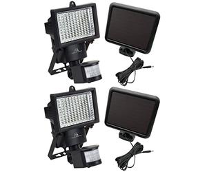 Maclean MCE442 - 2 luces solares LED con sensor de movimiento (luz solar con sensor de crepúsculo, luz solar IP44, 6 W, 360 lúmenes, 6000 K, 2 unidades)