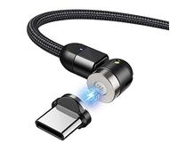 Maclean MCE475 Cable USB Magnético con Adaptador USB Tipo-C Función de Carga Rápida de 2 m 9V / 2A 5V / 3A Conexión Magnética Giratoria de 360 ° y 180 °