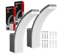 Maclean MCE511 Aplique LED, Iluminación de Pared para Interior y Exterior, Lámpara 20W, IP65 Resistente al Agua, 2750lm, Blanco Neutro 4000K, Rango de Detección: máx. 10m (2 unidades, Gris)