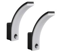 Maclean MCE512 Aplique LED con Sensor de Movimiento y Crepuscular, Iluminación de Pared para Interior y Exterior, Lámpara 20W, IP65 Resistente al Agua, 2000lm, Blanco Neutro 4000K (Negro x2)