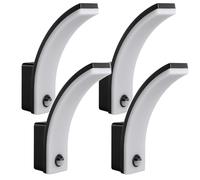 Maclean MCE512 Aplique LED con Sensor de Movimiento y Crepuscular, Iluminación de Pared para Interior y Exterior, Lámpara 20W, IP65 Resistente al Agua, 2000lm, Blanco Neutro 4000K (Negro x4)