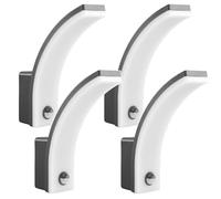 Maclean MCE512 Aplique LED con Sensor de Movimiento y Crepuscular, Iluminación de Pared para Interior y Exterior, Lámpara 20W, IP65 Resistente al Agua, 2000lm, Blanco Neutro 4000K (Gris x4)