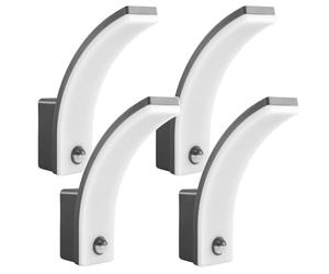 Maclean MCE512 Aplique LED con Sensor de Movimiento y Crepuscular, Iluminación de Pared para Interior y Exterior, Lámpara 20W, IP65 Resistente al Agua, 2000lm, Blanco Neutro 4000K (Gris x4)