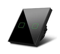 Maclean MCE712B - Interruptor de luz (2 vías, táctil, con cambio de color, retroiluminación LED, rectangular, color negro)