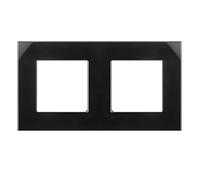 Maclean MCE729B Panel con marco de cristal de 2 pliegues 157x86mm para toma de corriente Toma de corriente mural modular Instalación empotrada