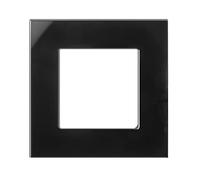 Maclean MCE730B Panel de marco de vidrio 86x86mm para salida de pared modular salida de pared montaje empotrado montaje empotrado (marco de vidrio para salida de pared, negro)