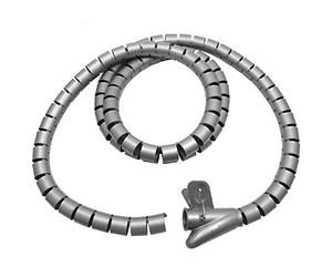 MACLEAN MCTV 676 - Organizador de Cables 2m, 25mm Tubo Protector Flexible Color Plateado