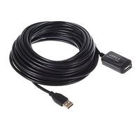 Maclean MCTV-757 - Cable 10m Extensión Alargador USB 2.0 Activo Amplificado - Macho a Hembra USB A - Negro