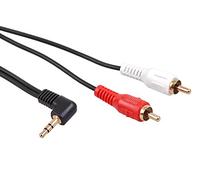 Maclean MCTV - Cable de Audio estéreo Mini Jack 3.5mm a 2RCA (Macho/2 x Macho) acodado, Longitud de 1m a 15m (3m)