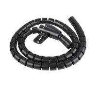 Maclean Organizer kabli, elastyczna maskownica (15 x 1000 mm) | Para cables USB, HDMI y de audio, color negro universal, aplicador incluido