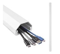 Maclean regleta embellecedora para Cables, de Aluminio, 75 cm (Blanco) | Perfil de dos elementos, canal de 25 × 15 mm, forma trapezoidal, se puede cortar, clavijas y tornillos de montaje