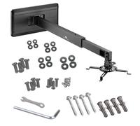 Maclean Soporte de Pared para proyector de Corta Distancia Guía de Cables Soporte Universal Giratorio de 360° para videoproyector de hasta 15 kg MC-945