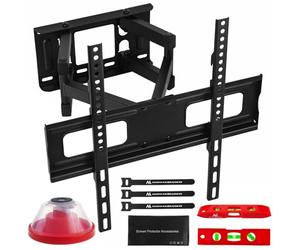 Maclean Soporte de Pared para TV de 32-75" máx. 50 kg | Inclinable, Giratorio, Distancia 80-380 mm | VESA 75x75 a 400x400 mm | Compatiblidad OLED, QLED, LED, LCD | Acc de Montaje y Nivel de Burbuja