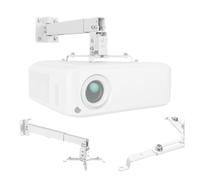 Maclean Soporte proyector, para Pared y Techo (Blanco) | 20 kg, brazo de 350-560 mm, ajuste de ±15° y ±8°, brazos de 225-316 mm, acero, paso de cables